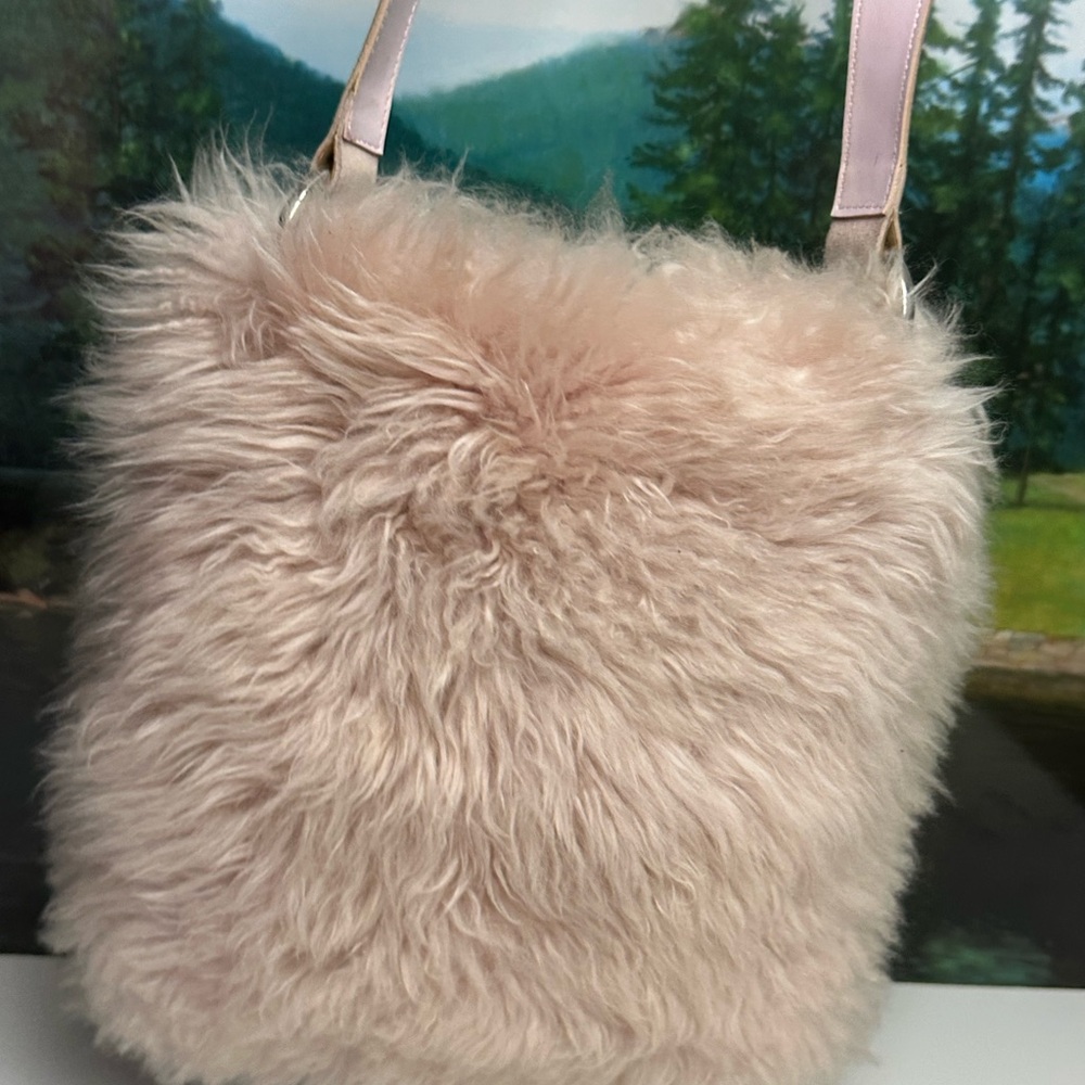 UGG Soft Pink Faux Fur Crossbody Bag